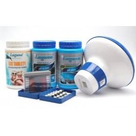 I.Základní set na bezchlorové ošetření vody (OXI tablety, pH-, pH+, tester, plovák)