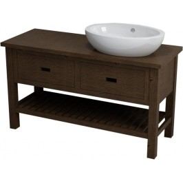 Skříňka pod umyvadlo Naturel Country 130 cm, hnědá SIKONSB131