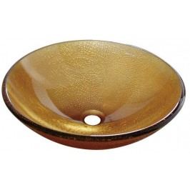 SUN skleněné umyvadlo průměr 42 cm, medová
